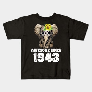 Awesome since 1943 77 Years Old Bday Gift 77th Birthday Kids T-Shirt